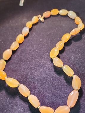 Yellow-Orange Beaded Women's Necklace - Elegant Gemstone Look
